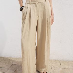 Straight mid-rise suit pants