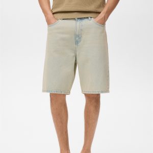Denim relaxed-fit bermuda shorts
