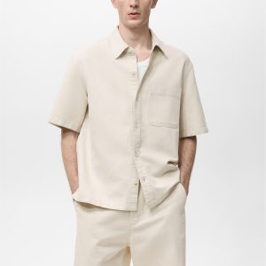 Linen-cotton blend shirt