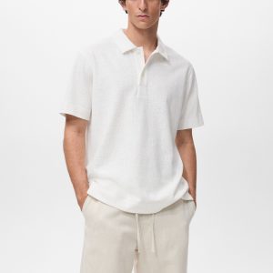 Structured knitted polo shirt