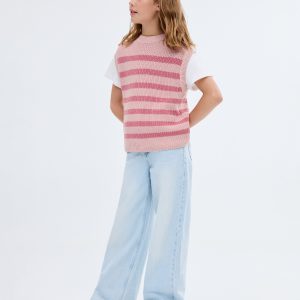 Striped knitted vest