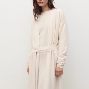 100% cashmere long cardigan with design