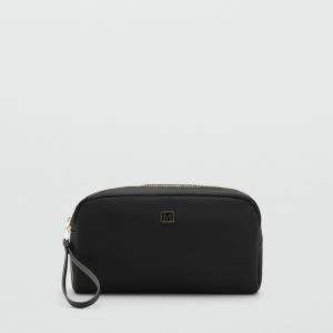 Zipped nylon cosmetics bag