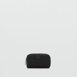 Zipped nylon cosmetics bag