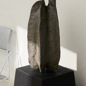 Tall organic stoneware vase