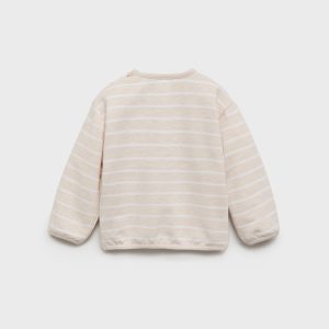 Striped sweatshirt with button detail