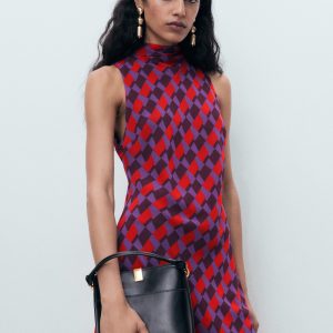 Printed dress with bow detail