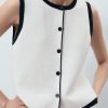 Knitted vest with contrast detail