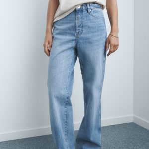 High waist straight jeans