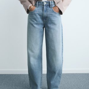 High-waisted barrel jeans