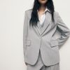 Pinstripe suit blazer