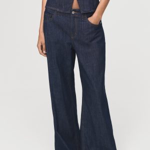 Wide leg mid-rise jeans