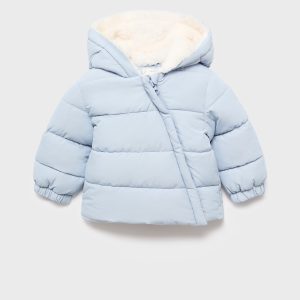 Anorak with shearling-effect hood