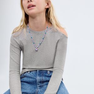 Culotte jeans with rhinestones