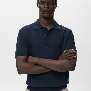 Cotton knitted polo shirt