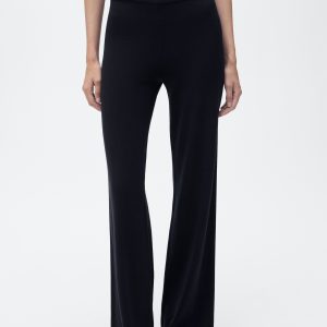 Fine-knit wide-leg pants