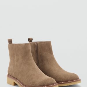 Suede leather ankle boots