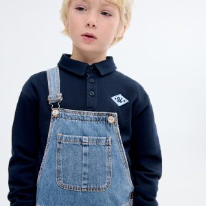 100% cotton polo-style sweatshirt