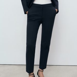 Straight mid-rise pants
