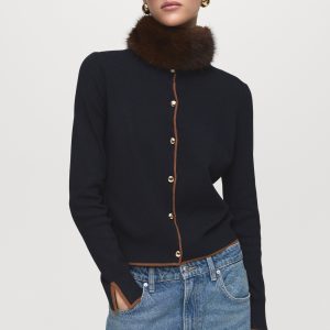 Cardigan with cuff opening