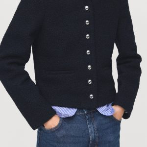 Bouclé jacket with jewel buttons