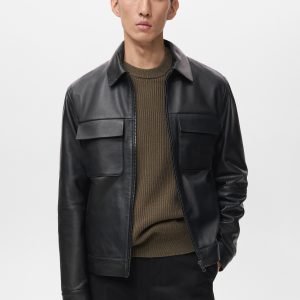 100% leather jacket with pockets