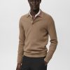 Knitted polo-neck sweater