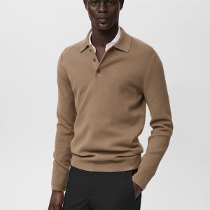 Knitted polo-neck sweater