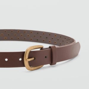 Studded faux-leather belt