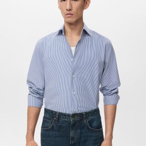 100% cotton striped slim-fit shirt