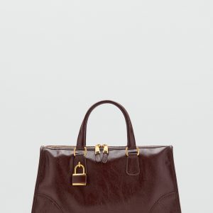 Shiny handbag with handles