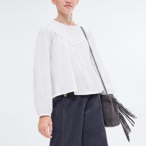 Blouse with lace trim details