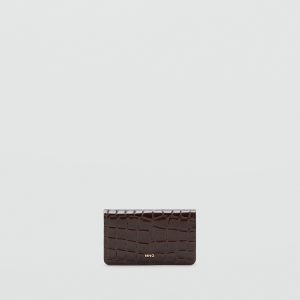 Small shiny croc-effect wallet