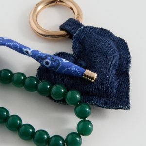 Beaded heart keychain