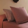 Reversible percale cotton striped pillowcase 60x60cm