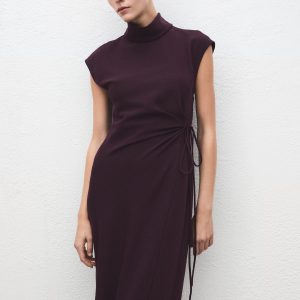 Turtleneck wrap dress