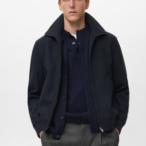 Zip textured jacket
