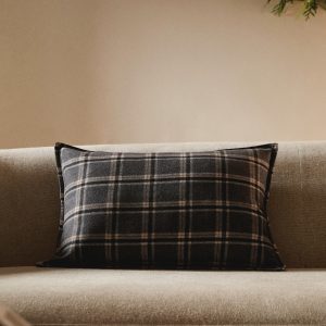Wool check cushion cover 40x60 cm