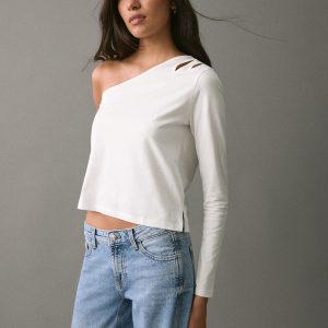 Asymmetric cotton T-shirt