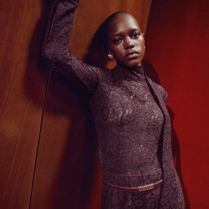 Straight-fit lace pants