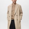 Long double-breasted wool coat