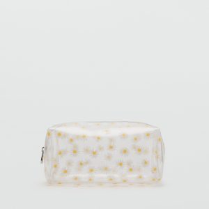Vinyl flower toiletry bag