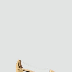 Combined vinyl heeled shoes