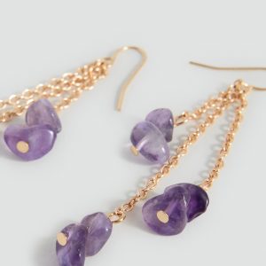 Stone hanging earrings