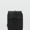 Rubberized backpack with flap closure