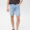Slim-fit denim bermuda shorts