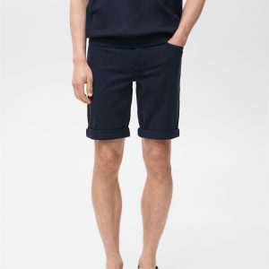 Slim-fit denim bermuda shorts