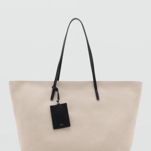 Contrast canvas shopper bag