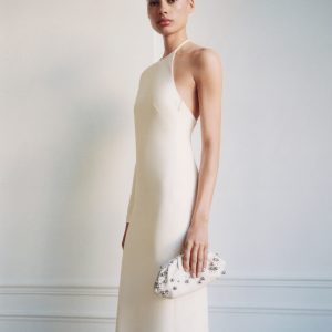 Leather handbag with ball detail