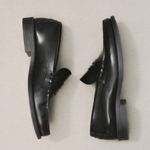 Aged-leather loafers